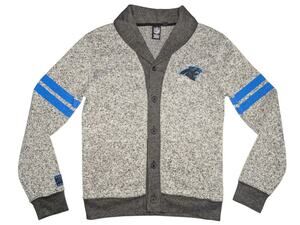 NFL Carolina Panthers Cardigan Unisex Size Small Fleece Button Up Gray NWOT